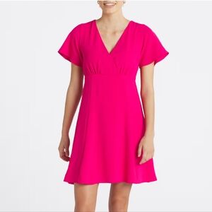 Hot Pink Kaileigh Yvette Surplice Keyhole Back Dress
